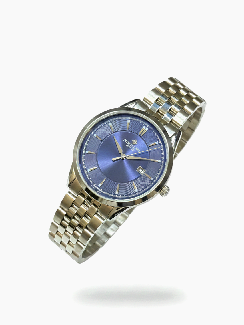 Patek Philippe Men’s Luxury Watch – Stainless Steel Bracelet, Blue Dial