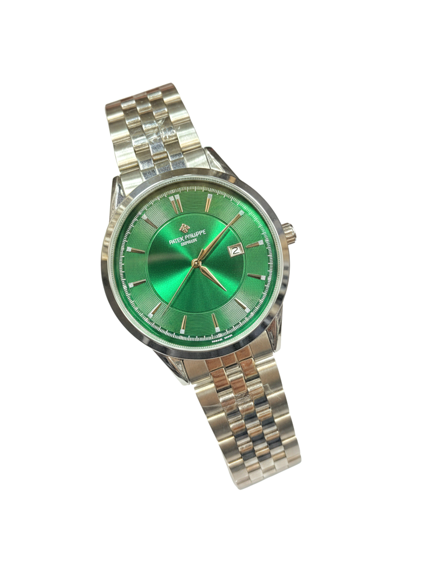 Patek Philippe Men’s Luxury Watch – Stainless Steel Bracelet, Green Dial