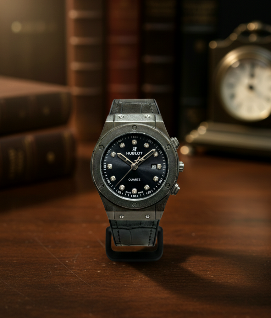 Hublot Men’s Watch with Rubber Strap & Quartz Movement